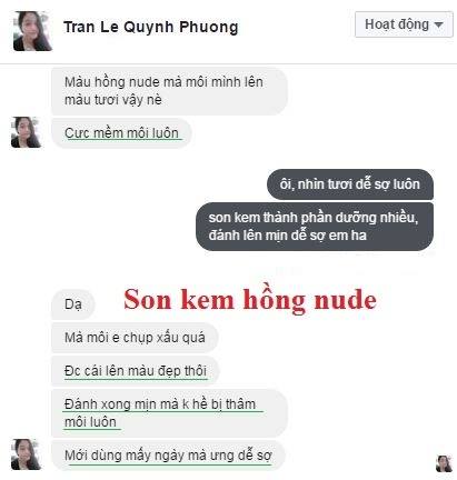 "Son cực mềm môi, màu lên đẹp, đánh xong mịn mà không hề bị thâm. Mới dùng mấy ngày mà ưng dễ sợ" - Quỳnh Phương