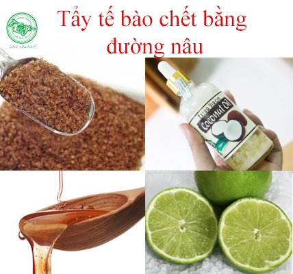 tẩy da chết bằng đường nâu