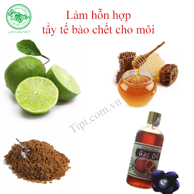 Nguyên liệu tự làm hỗn hợp tẩy tế bào chết cho môi